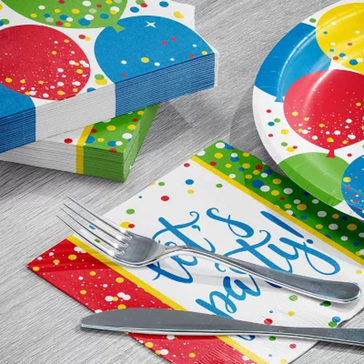 Artstyle Balloon Sparkles Birthday Paper Plates & Napkins Kit 285 Ct.