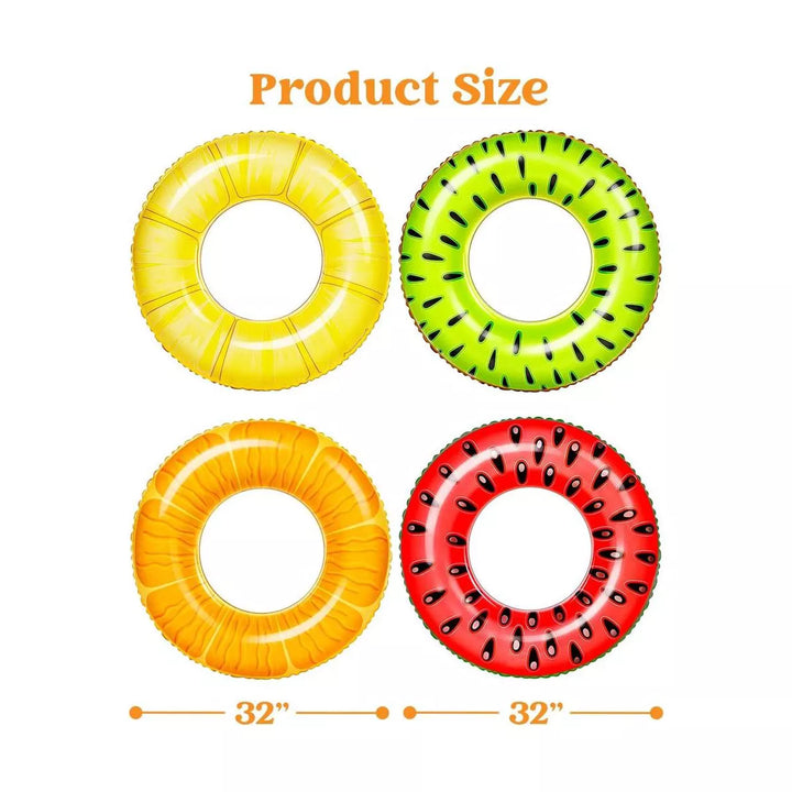 Syncfun 4Pcs Inflatable Pool Floats Fruit Tube Rings