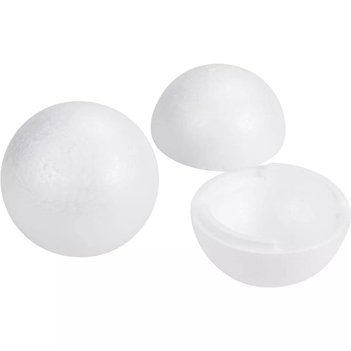 Juvale 4-Pack White Half Foam Balls, Semicircle for DIY Arts and Crafts Supplies (4 In)