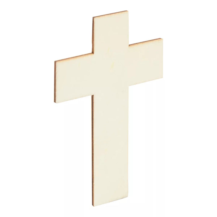 Juvale 100 Pack Unfinished Wooden Crosses for Crafts, Wood Cross Bulk for Church, First Communion, Sunday School (4 X 3 In)