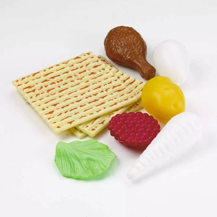 Rite Lite 10Pc Passover Children Play Seder Set 4.25" - Blue/Beige