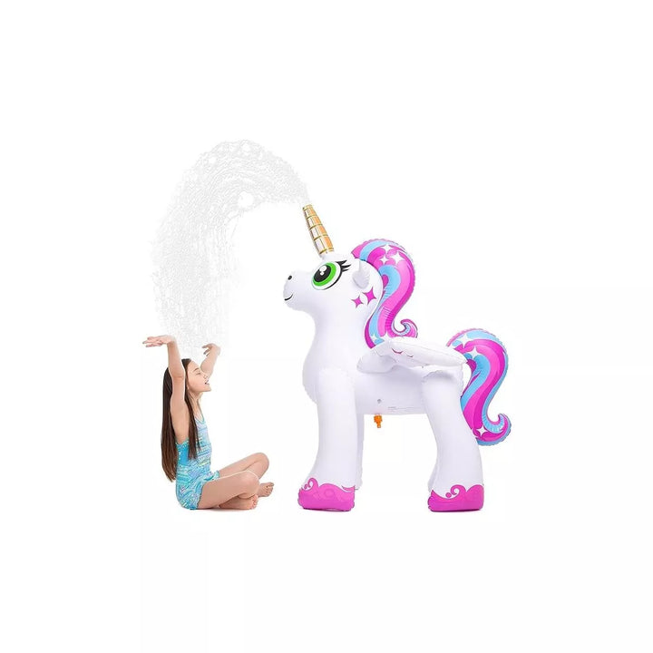 SYNCFUN 48” Inflatable Yard Sprinkler with Unicorn Design, Inflatable Water Toy for Summer Outdoor Fun, Lawn Sprinkler Toy for Kids