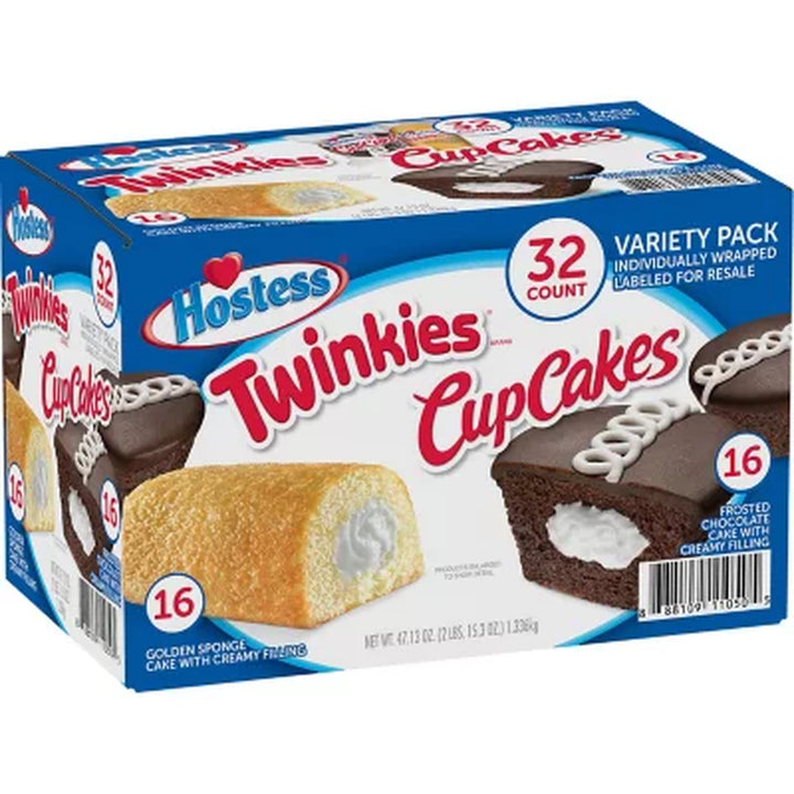 Hostess Twinkies & Cupcakes Variety Pack Snack Cakes, 32 Pk.