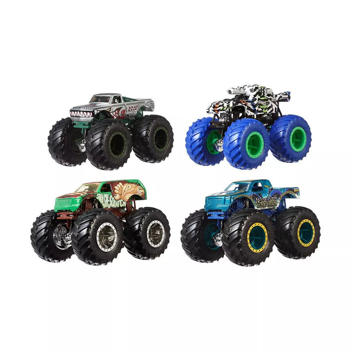 Hot Wheels Monster Trucks 1: 64 Scale 4-Truck Pack, GBP23 Styles May Vary