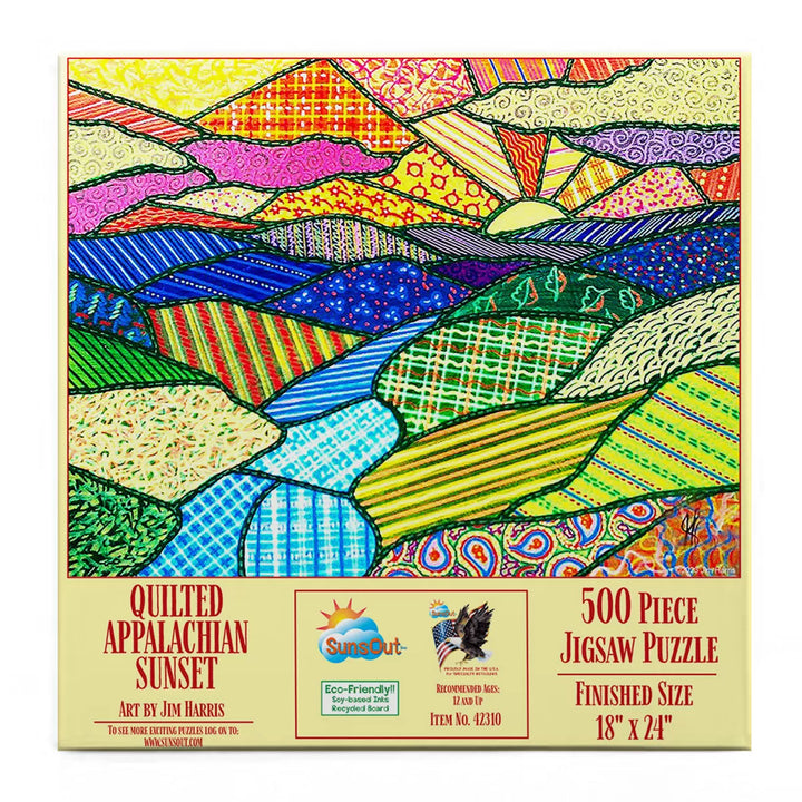 Sunsout Quilted Appalachian Sunset 500 Pc Jigsaw Puzzle 42310