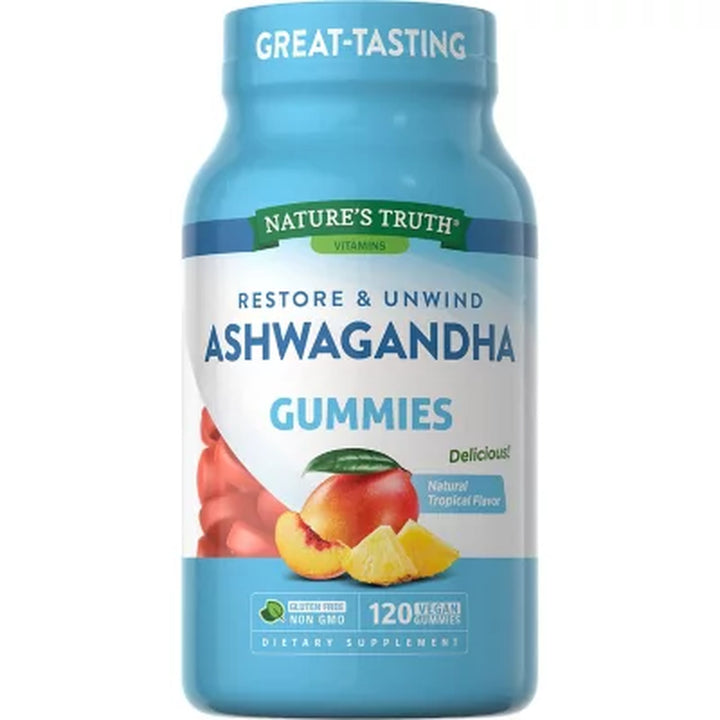 Nature'S Truth Restore and Unwind Tropical Ashwagandha Gummies, 500 Mg. 120 Ct.