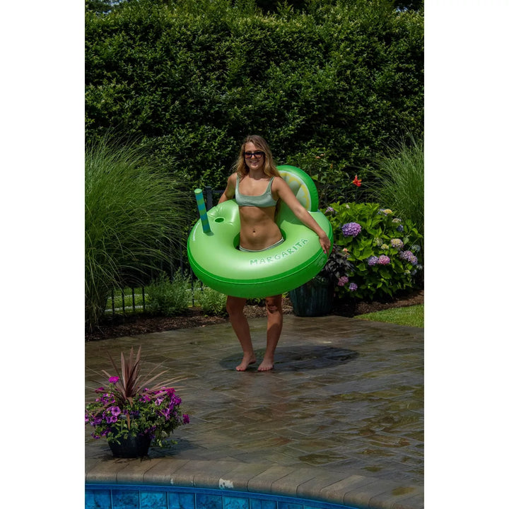 Swim Central Inflatable Margarita Lime Wedge Swimming Pool Float - 41" - Green