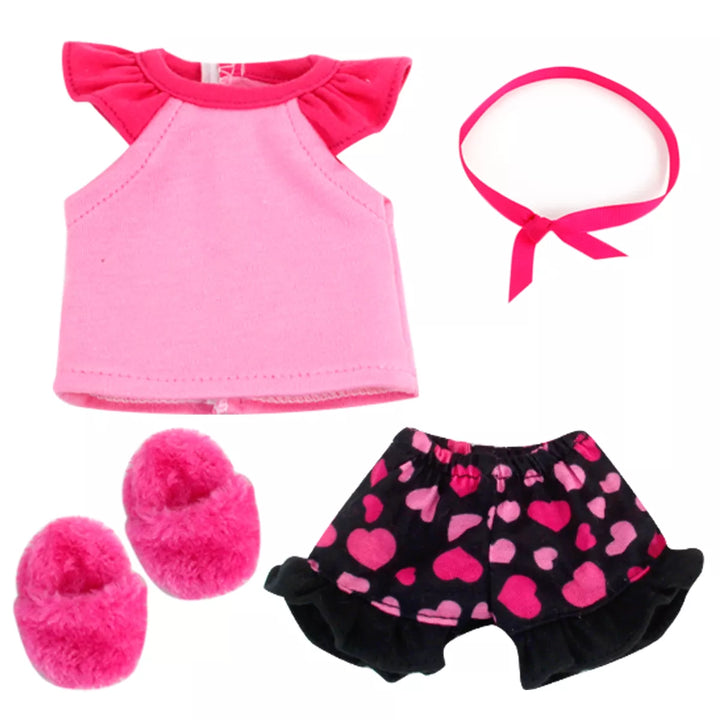 Sophia’S by Teamson Kids Snowflake Onesie, Tutu, Headband, & Booties Set for 15” Baby Dolls, Hot Pink/Gray