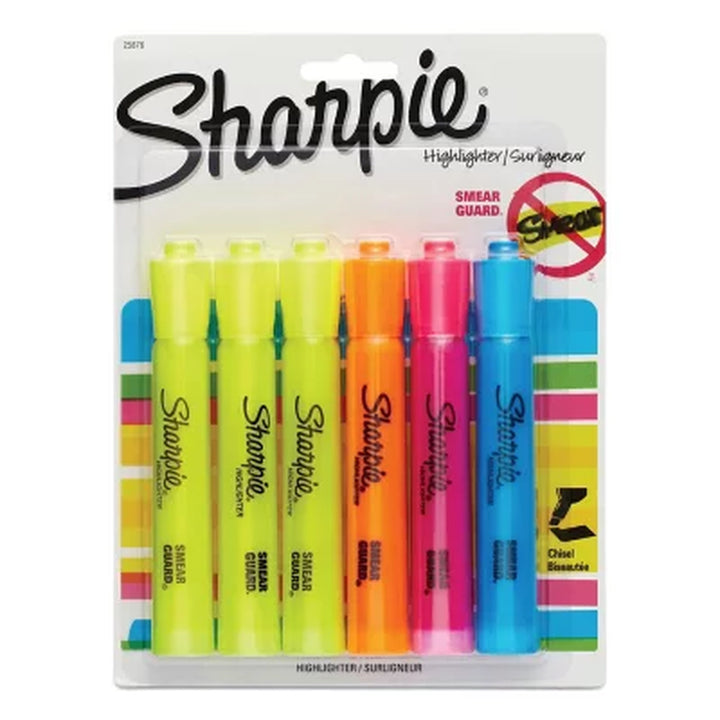 Sharpie Accent - Accent Tank Style Highlighter, Chisel Tip, Assorted Colors - 6 Ct.