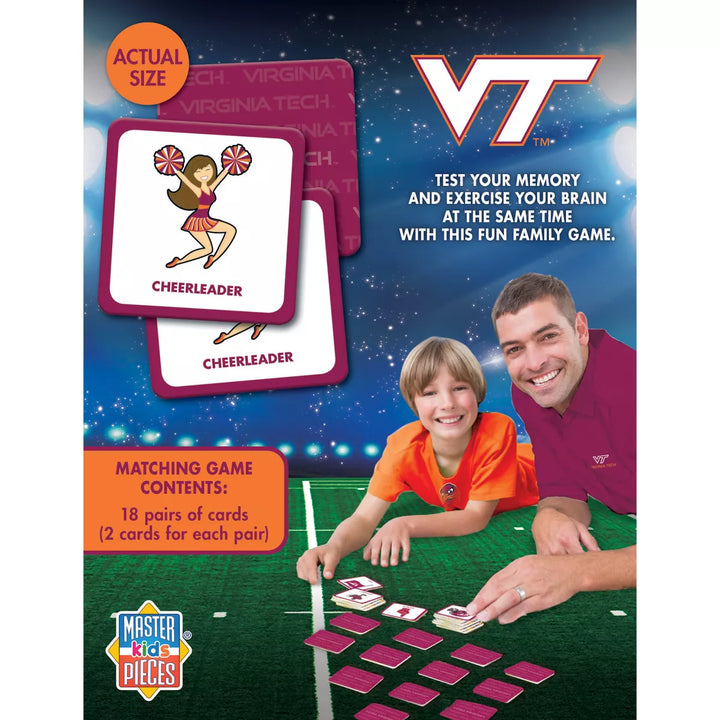 Masterpieces Officially Licensed NCAA Virginia Tech Hokies Matching Game for Kids and Families.