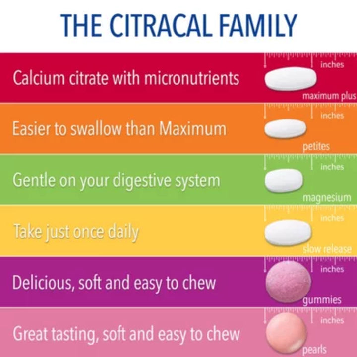 Citracal Calcium Citrate Caplets + D3 280 Ct.