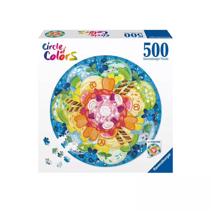 Ravensburger Circle of Colors: Ice Cream round Jigsaw Puzzle - 500Pc