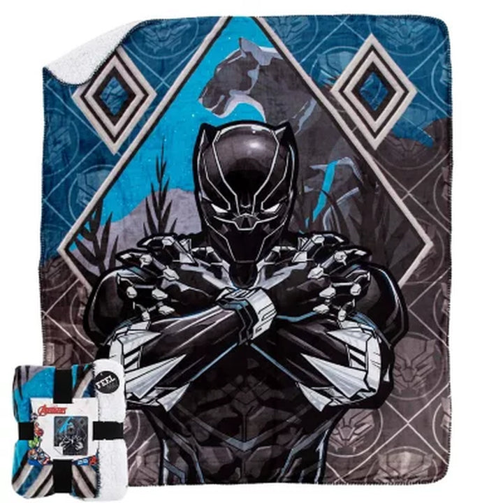 Black Panther "I'M Home" Cloud Sherpa Throw Blanket, 50" X 60"