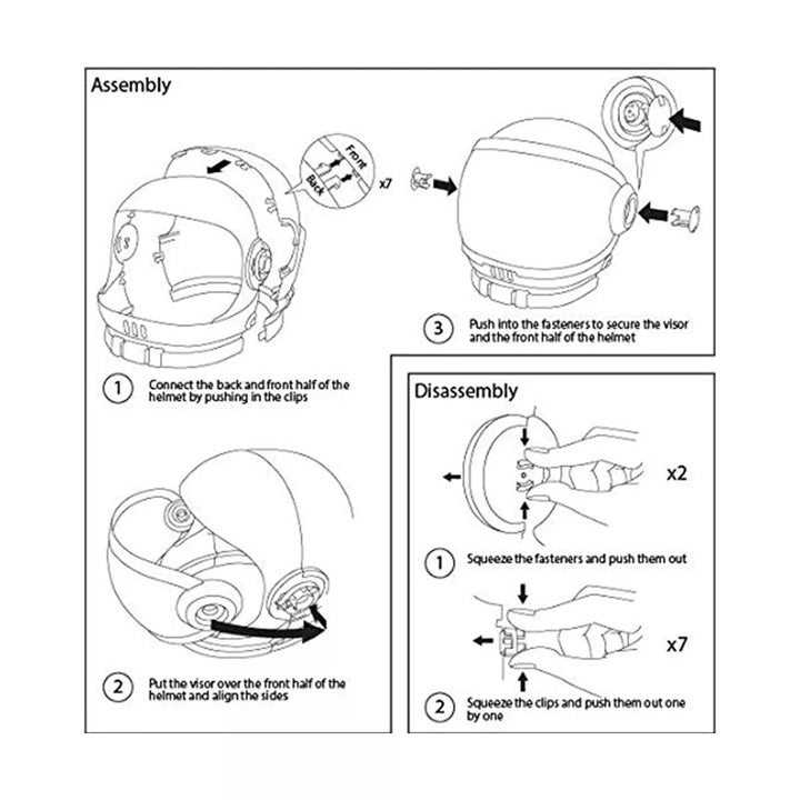 Syncfun Astronaut Space Helmet Child Costume Accessory for Kids with Movable Visor Orange Pretend Role Play Toy Set, Halloween Chritsmas Ideal Gift