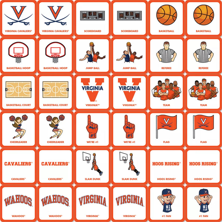 Masterpieces Officially Licensed NCAA Virginia Cavaliers Matching Game for Kids and Families.