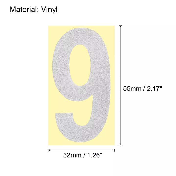 Unique Bargains 0 - 9 Vinyl Waterproof Self-Adhesive Reflective Mailbox Numbers Sticker 2.17 Inch Silver 4 Set