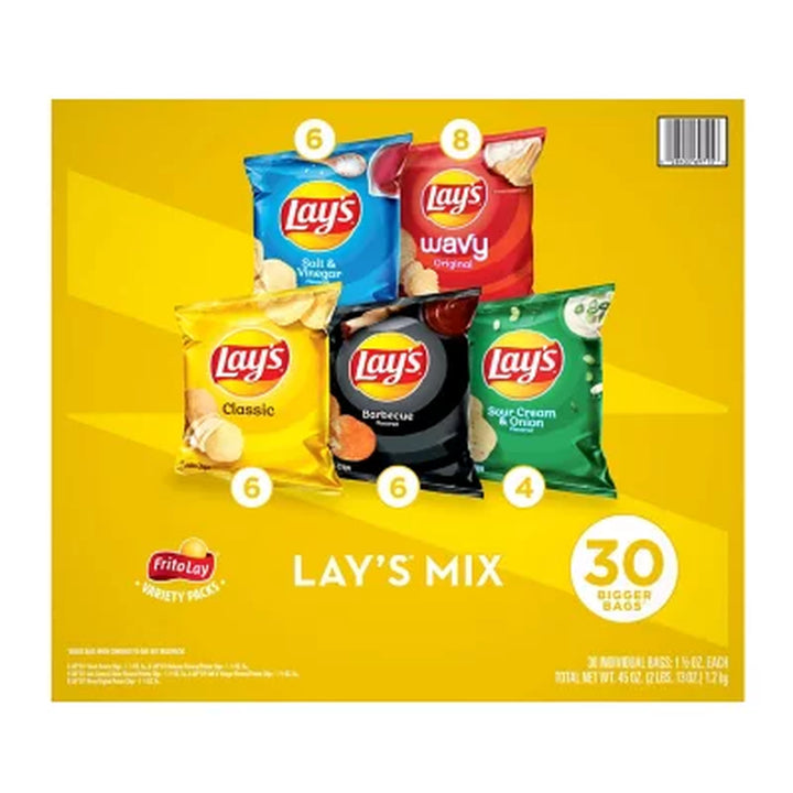 Lay'S Mix Potato Chips Variety Pack 30 Pk.