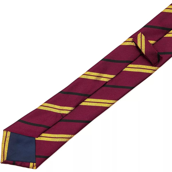 Spooky Central Maroon Red Striped Necktie with Glitter for Halloween Costumes, School Uniform