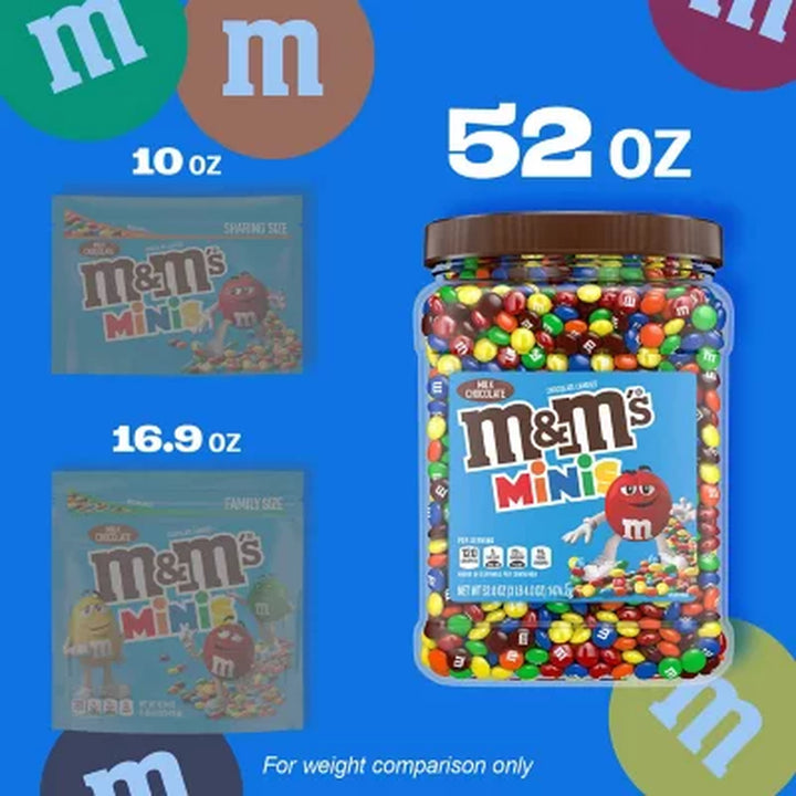 M&M’S Milk Chocolate Candy, Minis, 52 Oz.