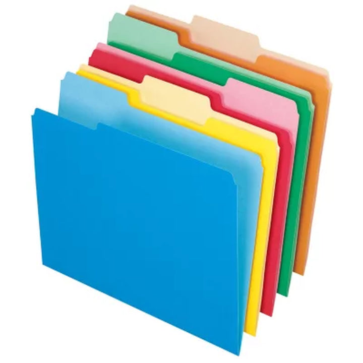 Member'S Mark Two-Tone Color File Folders, Letter, 1/3-Cut, Assorted, 100/BX