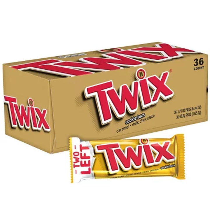 Twix Caramel Cookie Chocolate Candy Bars, Bulk Pack, 1.79 Oz., 36 Pk.