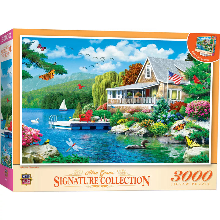 Masterpieces 3000 Piece Puzzle - Lakeside Memories - Flawed.