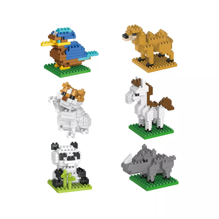 Fun Little Toys 12-Pack Mini Animals Building Bricks