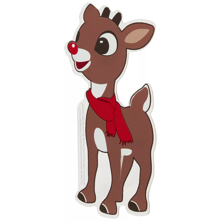 Northlight 8" Rudolph in Red Scarf Double Sided Gel Window Cling Decoration