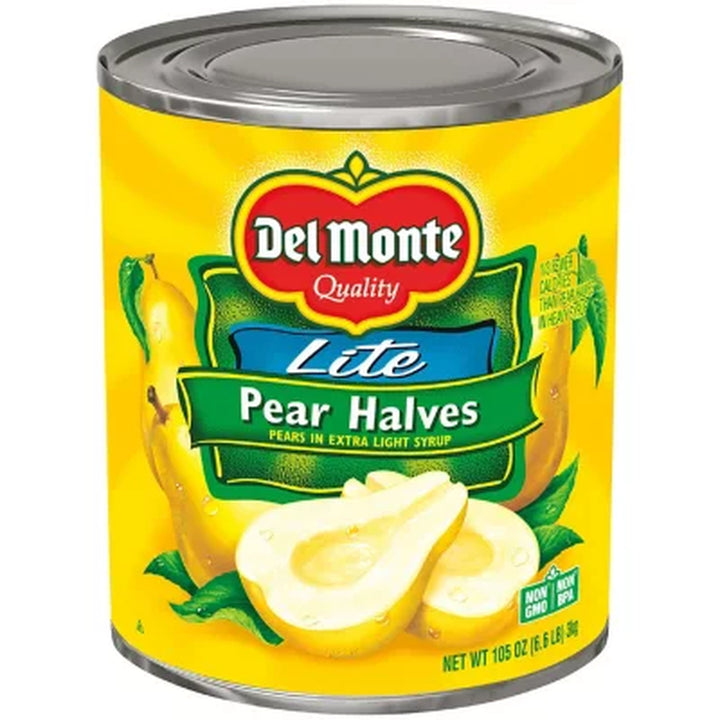 Del Monte Lite Bartlett Pear Halves in Extra Light Syrup 105 Oz.