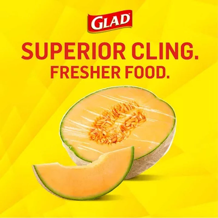 Glad Cling ‘N Seal Clear Plastic Food Wrap 400 Sq. Ft./Roll, 2 Rolls