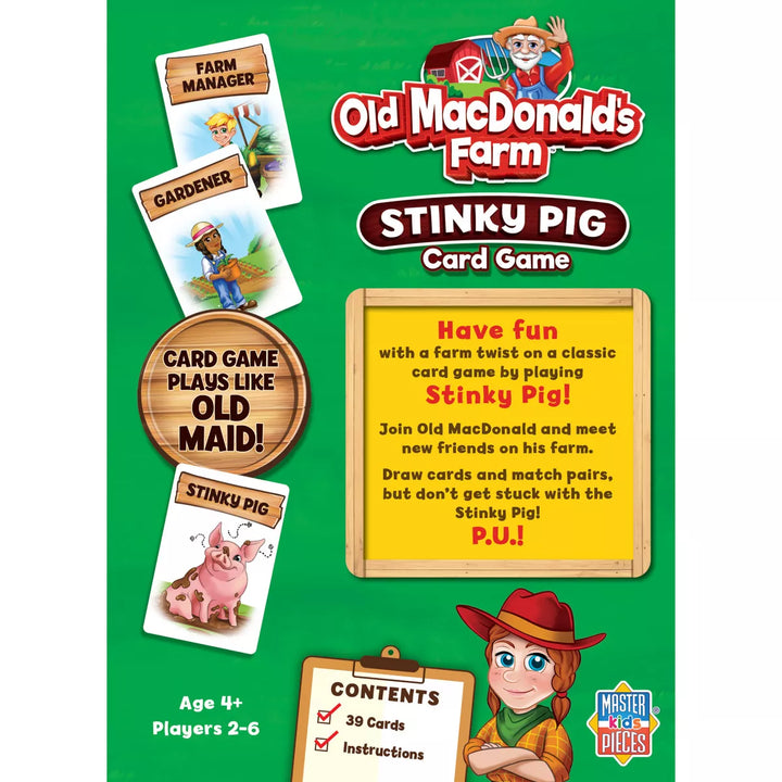 Masterpieces Kids Games - Old Macdonald'S Farm - Stinky Pig Kids Card Game.