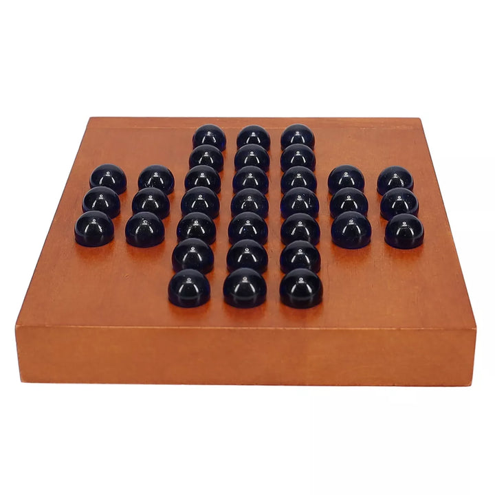 WE Games Marble Solitaire Wooden Travel Game - 5 Inches