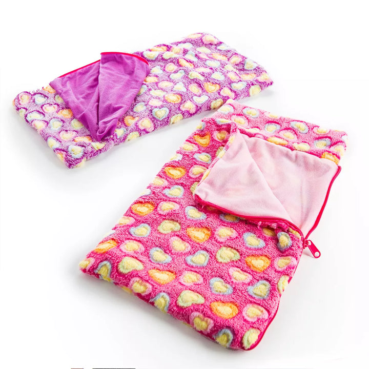 The Queen'S Treasures Set of Two Pink & Purple 18 Inch Doll Sleeping Bags