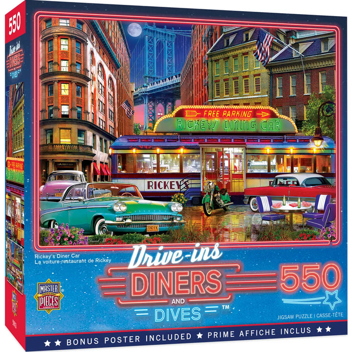 Masterpieces 550 Piece Jigsaw Puzzle - Rickey'S Diner Car - 18"X24".