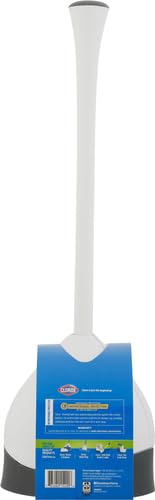 Clorox Toilet Plunger with Hideaway Storage Caddy, 6.5” x 6.5” x 19.5”, White/Gray 1-Pack