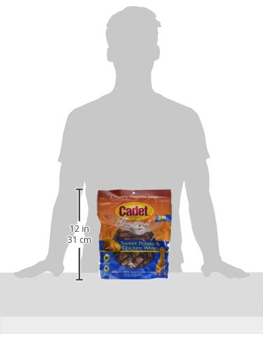 Cadet Gourmet Sweet Potato & Chicken Wraps Dog Treats - Healthy and Natural Chicken and Sweet Potato Dog Training Treats for Small & Large Dogs - Inspected & Tested in USA (28 oz.) 28 Ounce (Pack of 1)