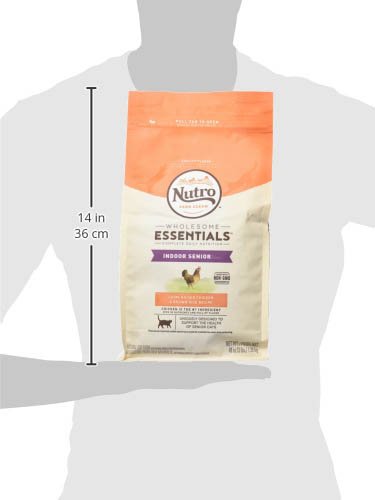 NUTRO WHOLESOME ESSENTIALS Natural Dry Cat Food, Senior Cat Chicken & Brown Rice Recipe , Kibble, 5 lb. Bag 5 Pound (Pack of 1)