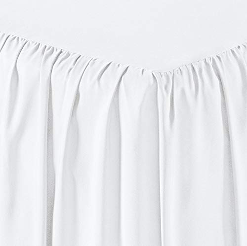 Basics Lightweight Ruffled Bed Skirt, Classic Style, Soft and Stylish 100% Microfiber With 16" Drop, Full, White, Solid