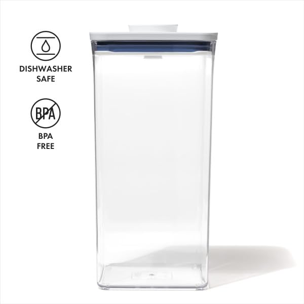 OXO Good Grips POP Container - Airtight Food Storage - Big Square Tall 6.0 Qt Ideal for bulk snacks and cereal 6.0 Qt - Square - Bulk Food