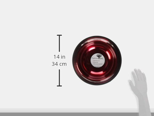 Platinum Pets Non-Tip Stainless Steel Dog Bowl, 80 Oz, C/Y Apple X-Large Candy Apple Red
