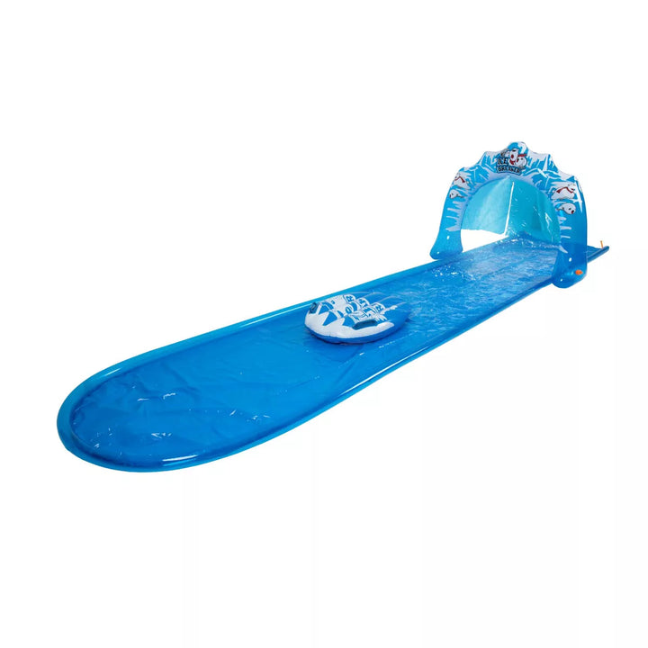 Pool Central 196" Inflatable 1-Person "Ice Breaker" Inflatable Ground Level Water Slide - Blue/White