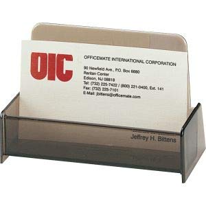 Officemate Business Card Holder, Holds Up to 50 Cards, Smoke (97833)