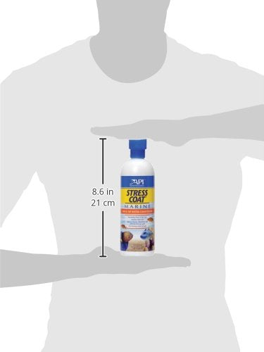 MARINE STRESS COAT Saltwater Aquarium Water Conditioner 16-Ounce Bottle (385D)