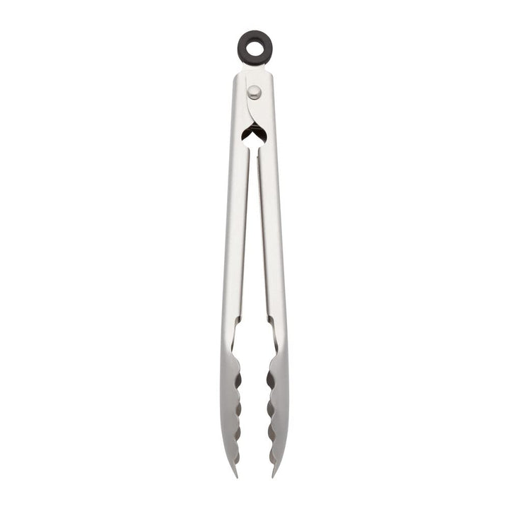 KitchenAid Gourmet Stainless Steel Serving Tongs with Hang Hook and Secure Closing Lock, 9 Inch, Stainless Steel