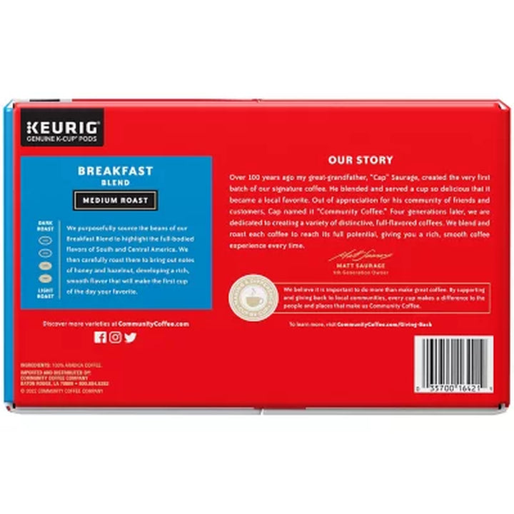 Community Coffee Breakfast Blend Medium Roast Single Serve 72 Ct.