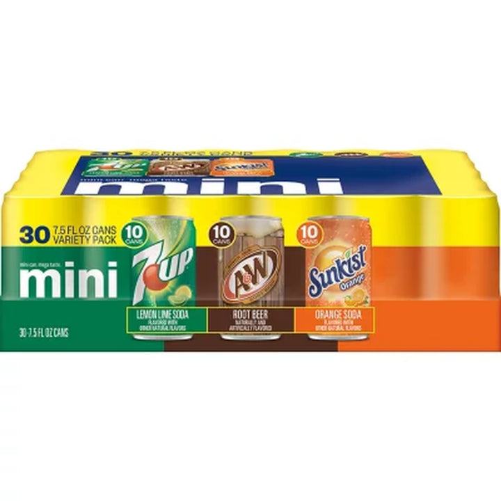 7UP, A&W Root Beer and Sunkist Variety Pack 7.5 Fl. Oz., 30 Pk.