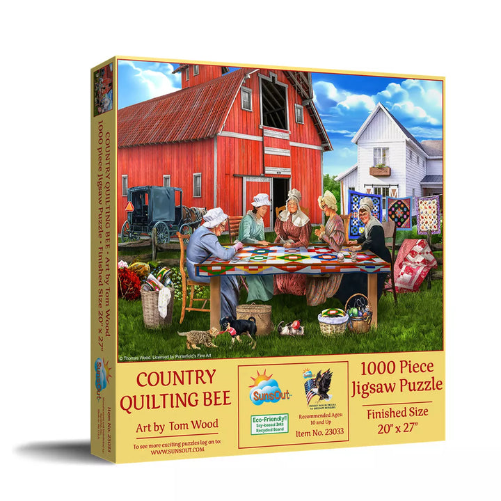 Sunsout Country Quilting Bee 1000 Pc Jigsaw Puzzle 23033