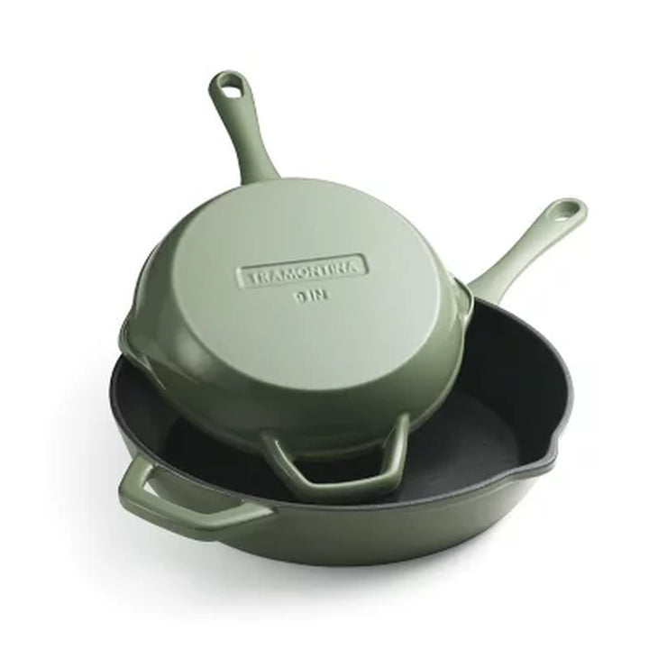 Tramontina 9" and 12" Enamel Cast Iron Skillet Set