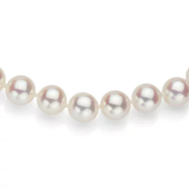 White Cultured Freshwater Pearl 18" Strand Necklace with 14K Yellow Gold Clasp - Various Pearl Size Available