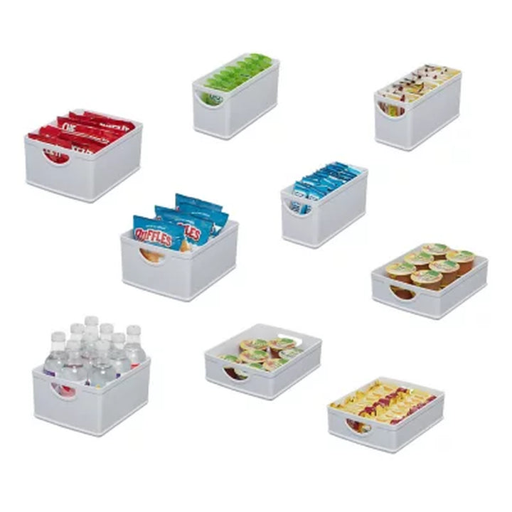 Idesign 9-Piece Recycled White Stacking Kitchen and Pantry Storage Set